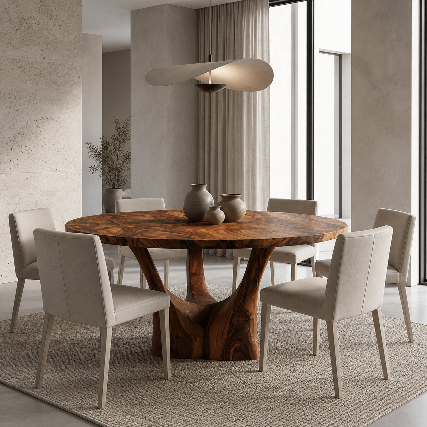 Modern Round Sculptural Dining Table For Kitchen Furniture - product view 2