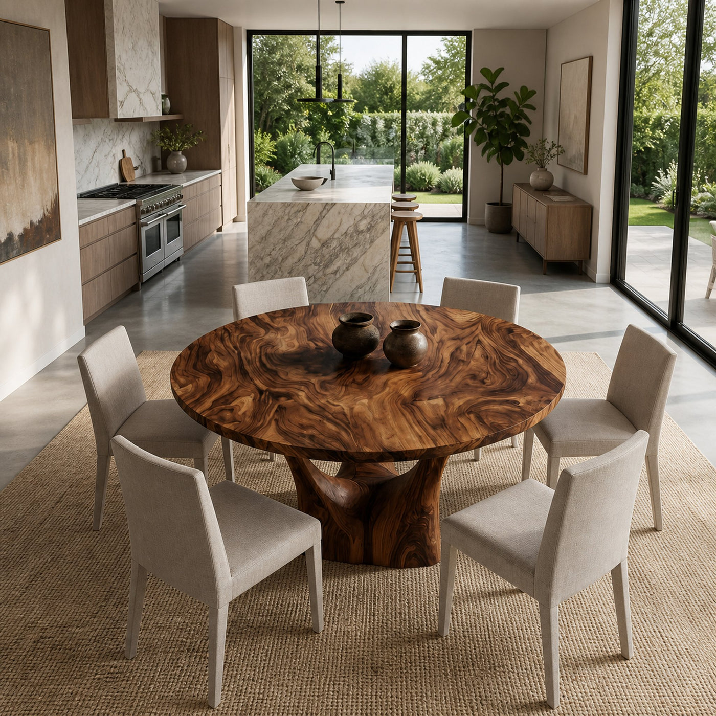 Modern Round Sculptural Dining Table For Kitchen Furniture - product view 3