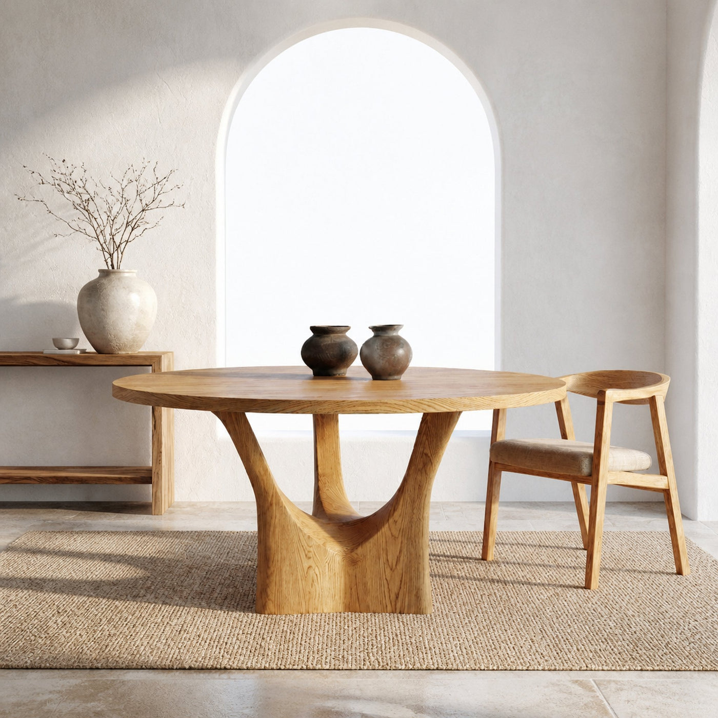 Modern Round Sculptural Dining Table For Kitchen Furniture - product view 5