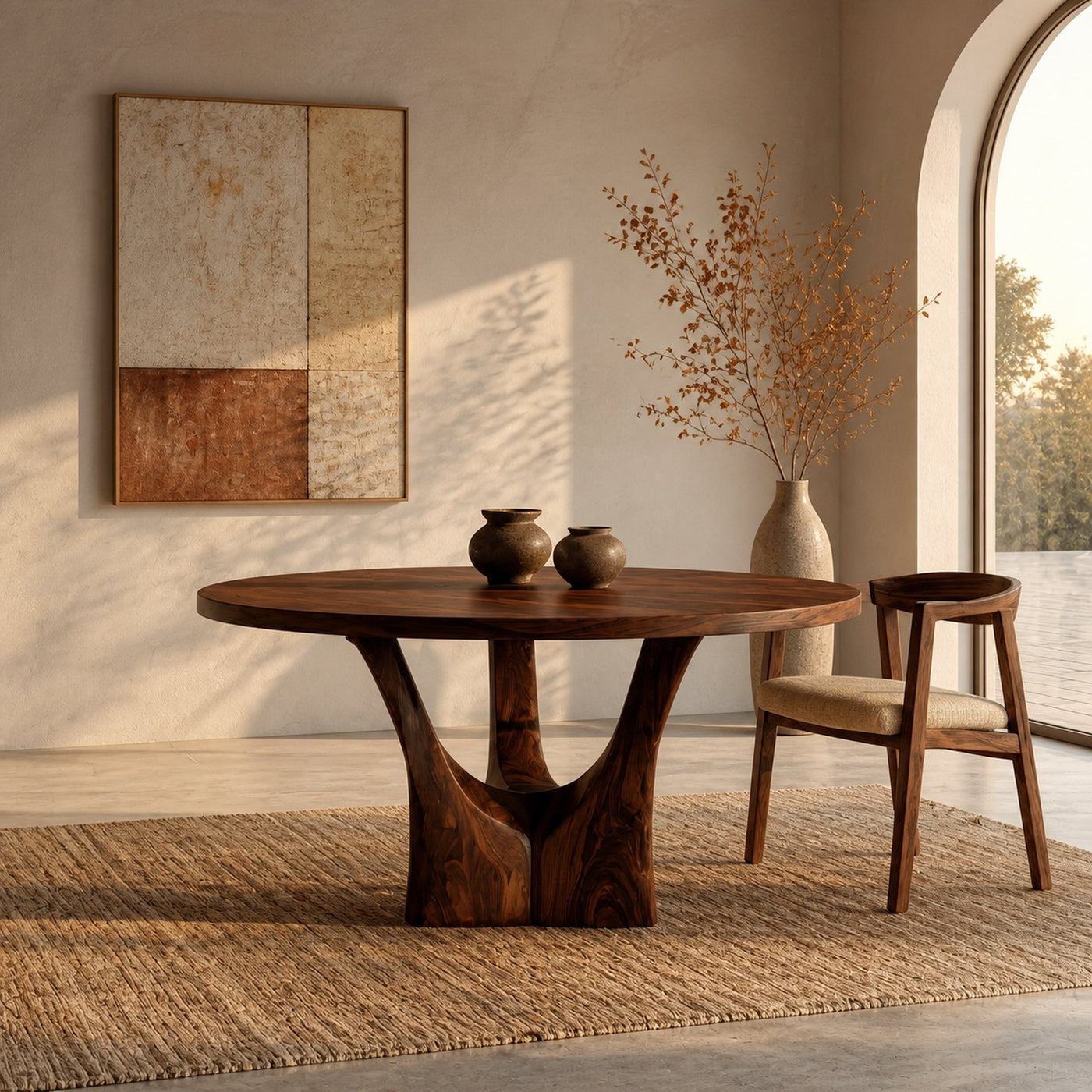 Modern Round Sculptural Dining Table For Kitchen Furniture - product view 7