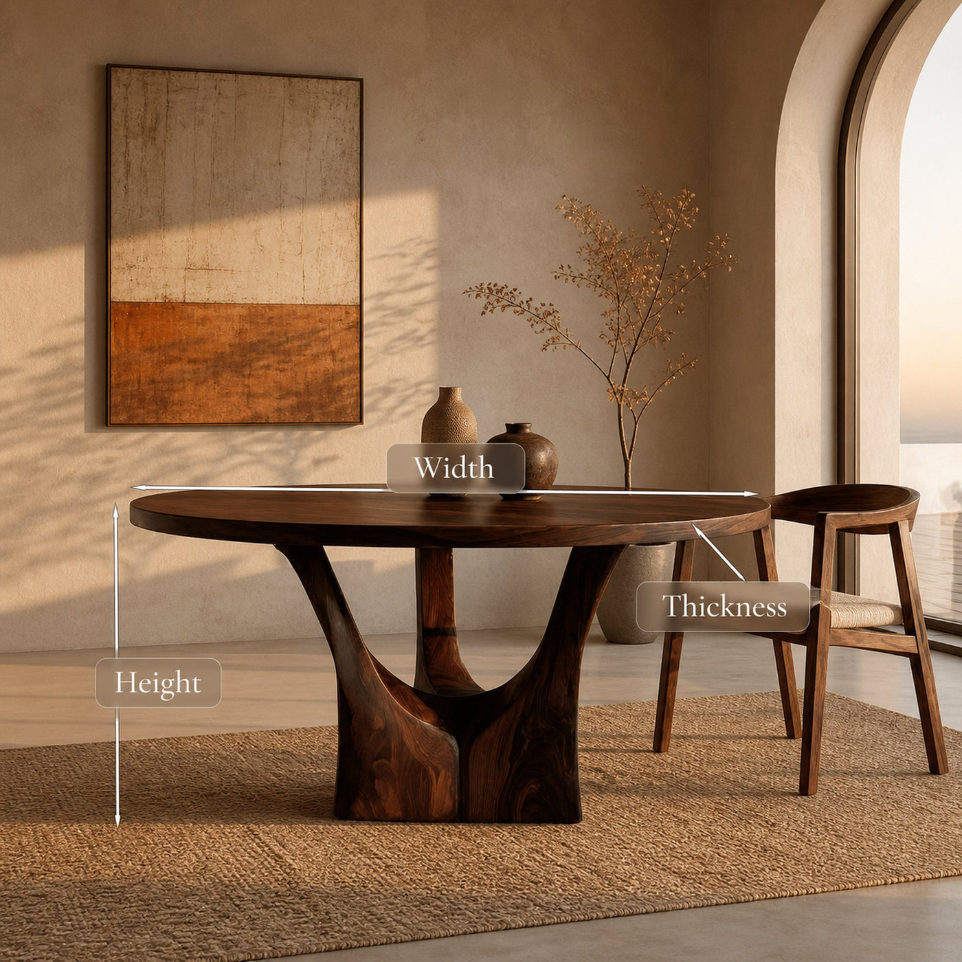 Modern Round Sculptural Dining Table For Kitchen Furniture - product view 8