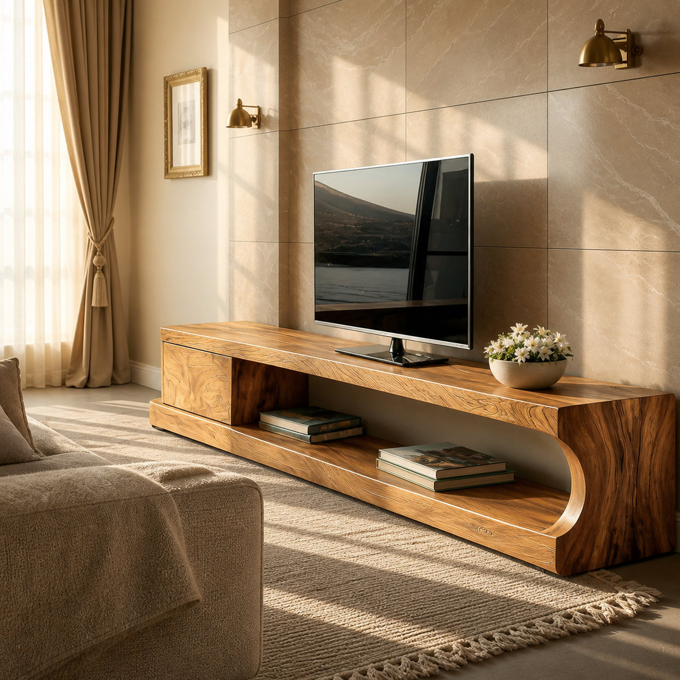 Modern TV Cabinet With Shelves And Drawers For Living Room - product view 4