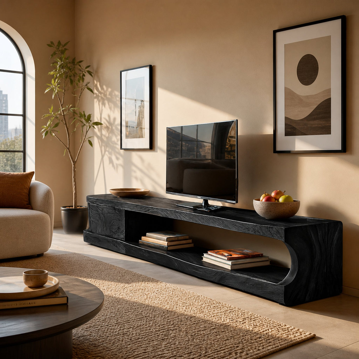Modern TV Cabinet With Shelves And Drawers For Living Room - product view 7