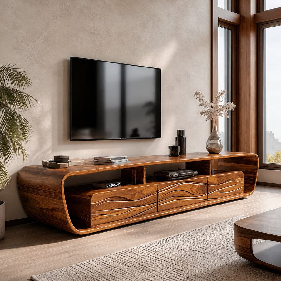 Modern TV Console 3 Drawers Design For Living Room
