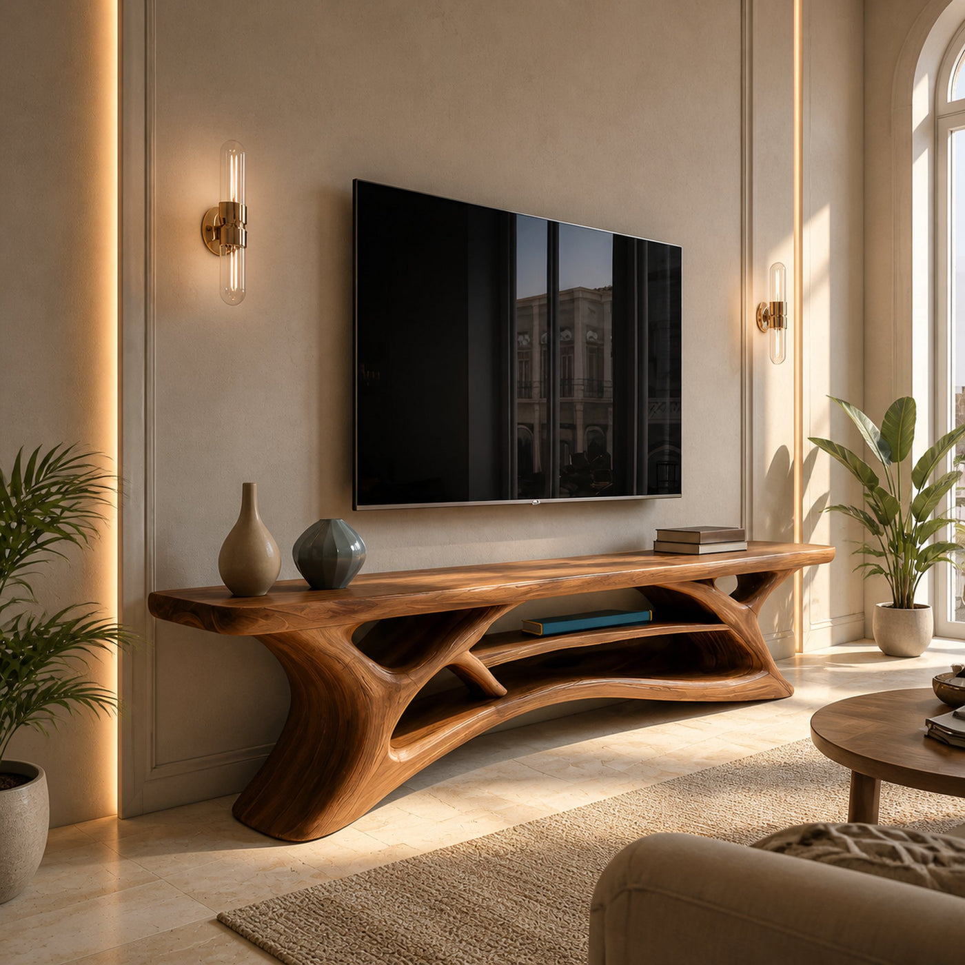 Modern TV Shelf Multi-tiered Design For Living Decor - product view 2