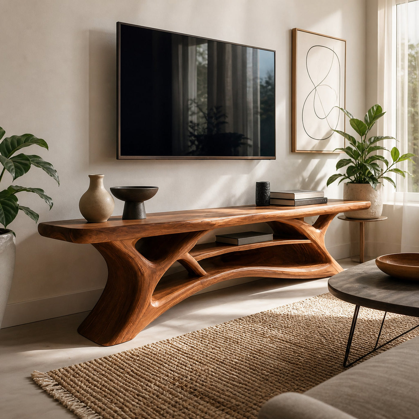 Modern TV Shelf Multi-tiered Design For Living Decor - product view 3