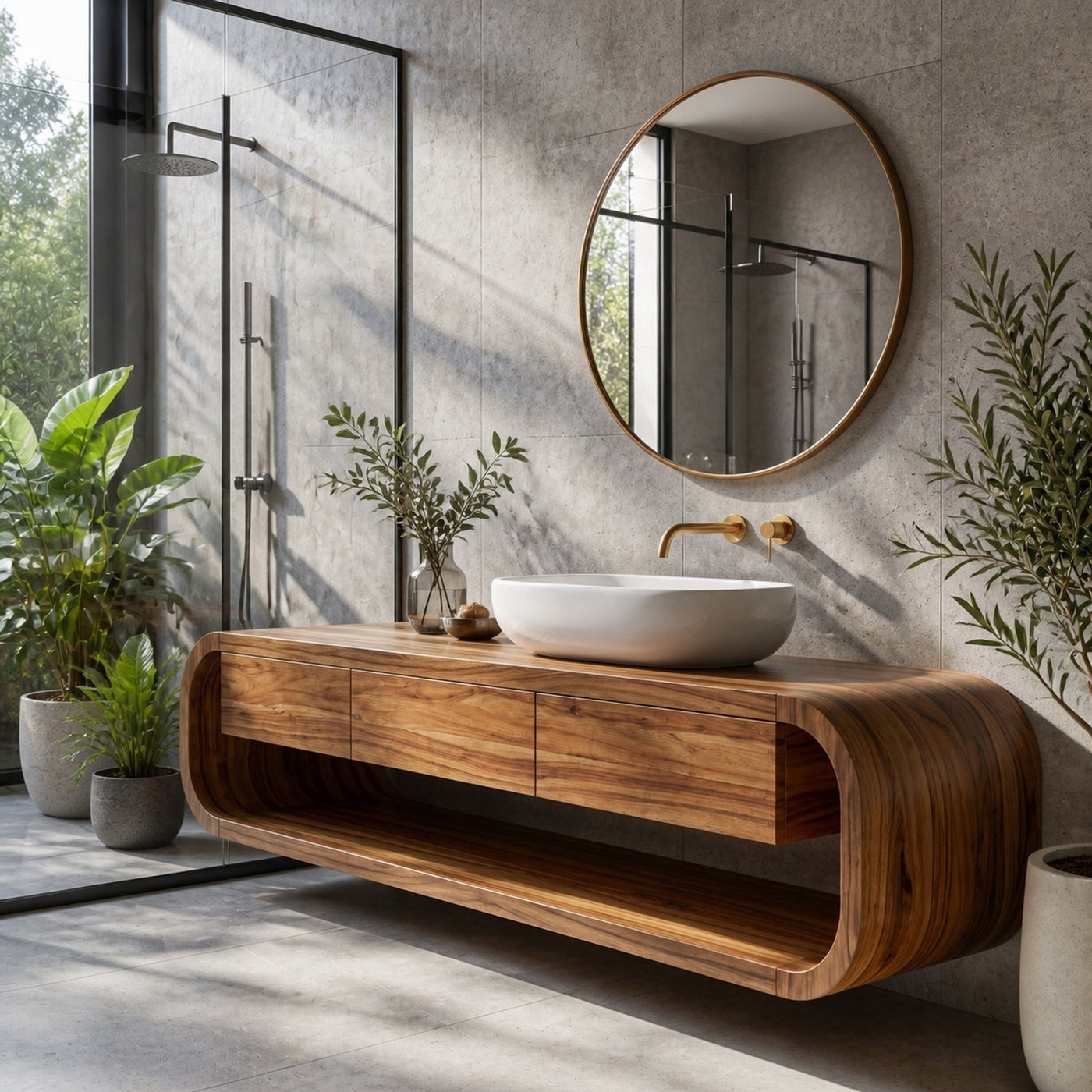 Modern Wall Mounted Bathroom Vanity With Drawers For Bathroom