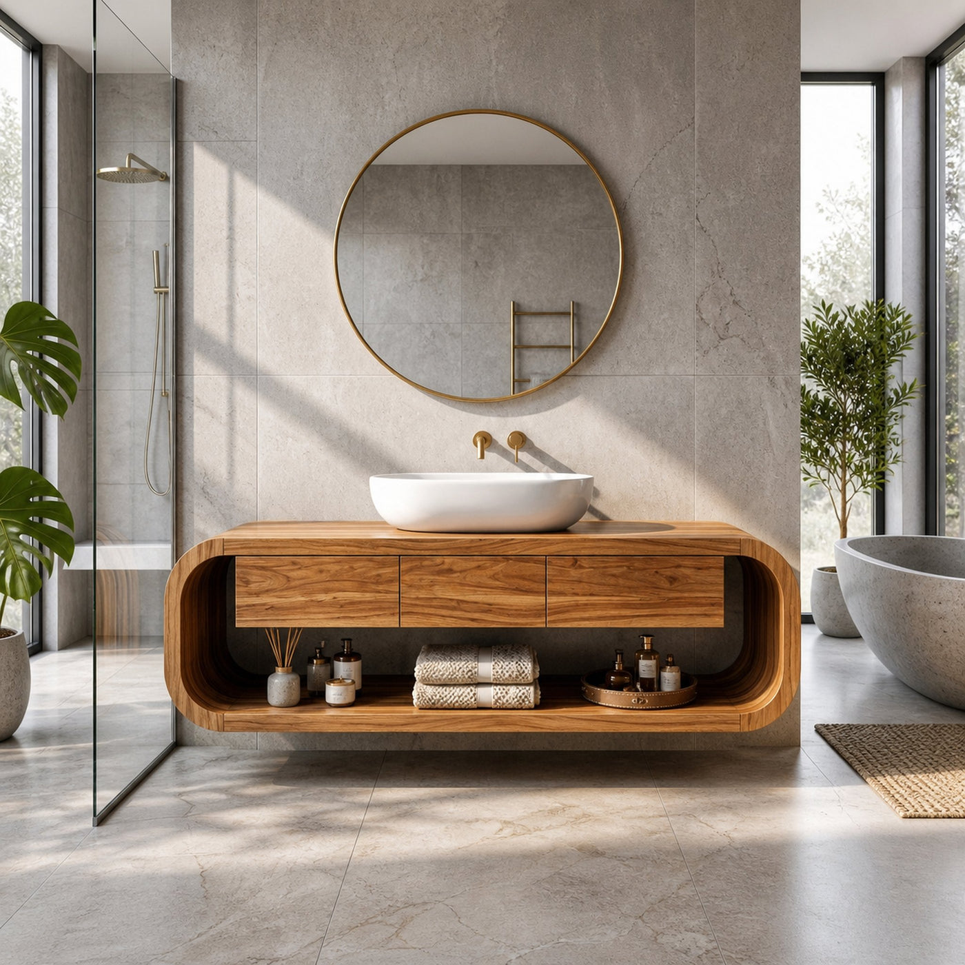 Modern Wall Mounted Bathroom Vanity With Drawers For Bathroom - product view 2