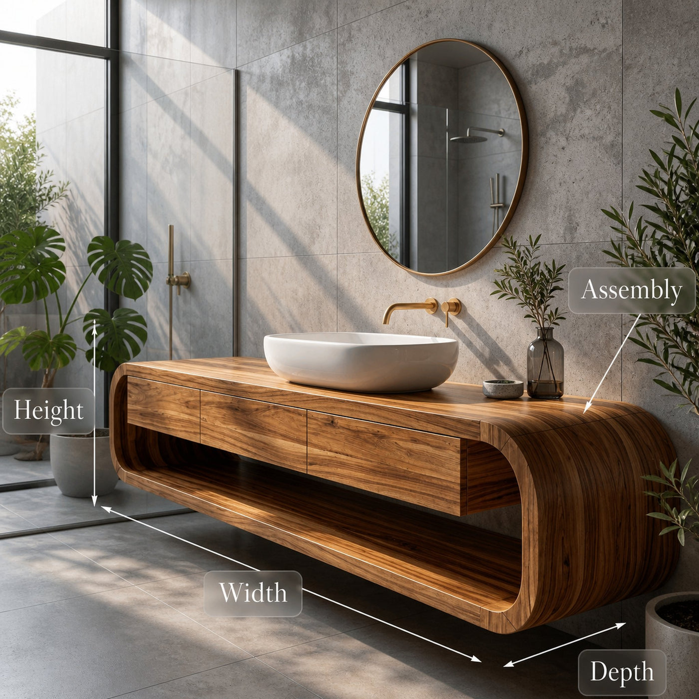 Modern Wall Mounted Bathroom Vanity With Drawers For Bathroom - product view 8