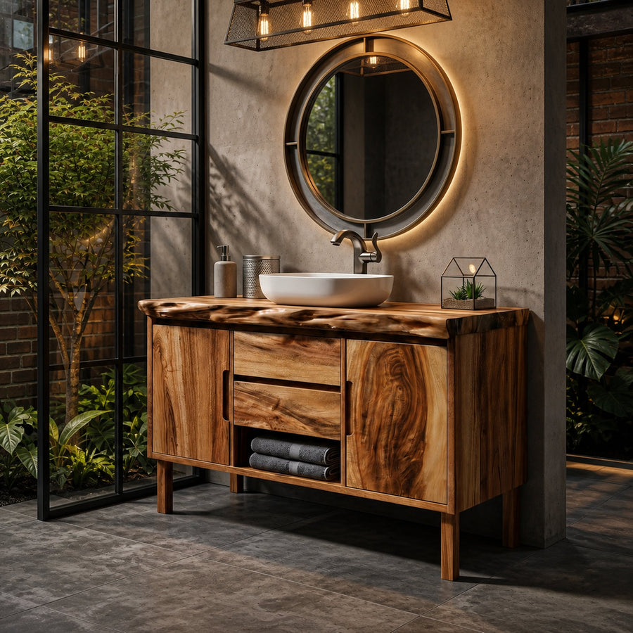 Modern Wood Bathroom Cabinet For Apartment Bath