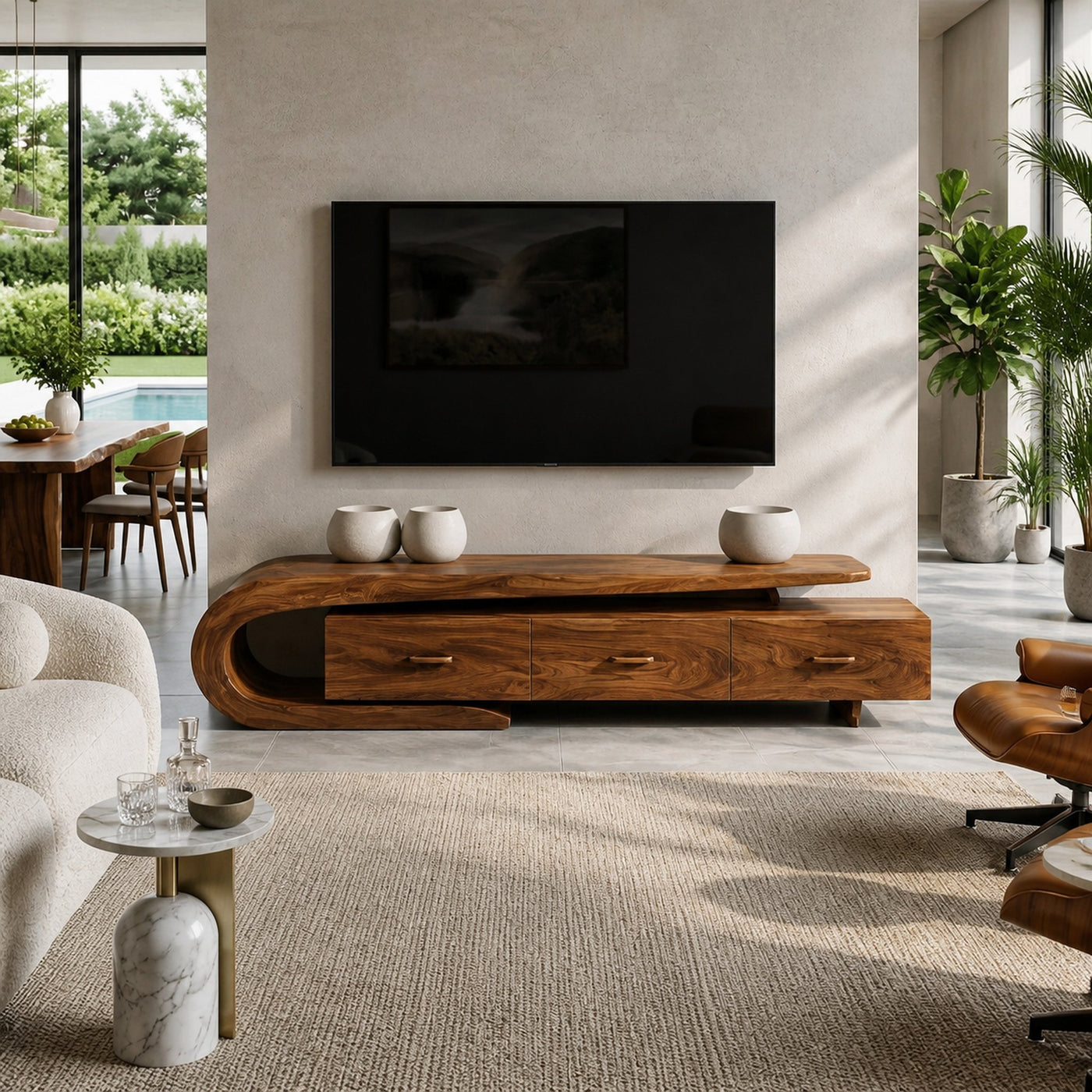 Modern Wood TV Cabinet With 3 Cabinet Systems For Home - product view 6