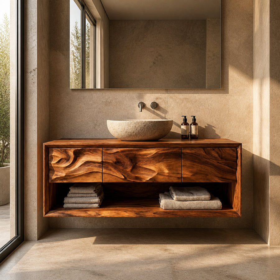 Modern Wooden Bathroom Vanity For Bathroom Storage