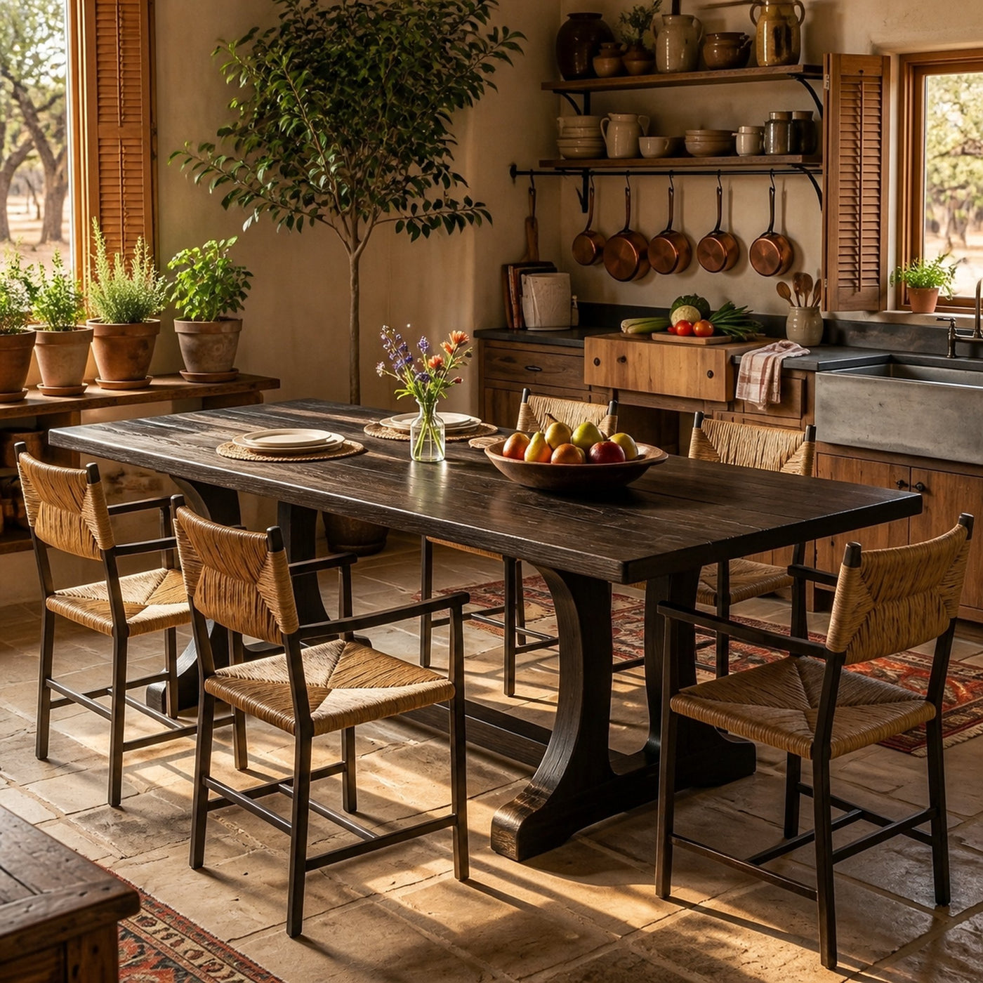 Modern Wooden Dining Table With Elegant Base For Kitchen - product view 4