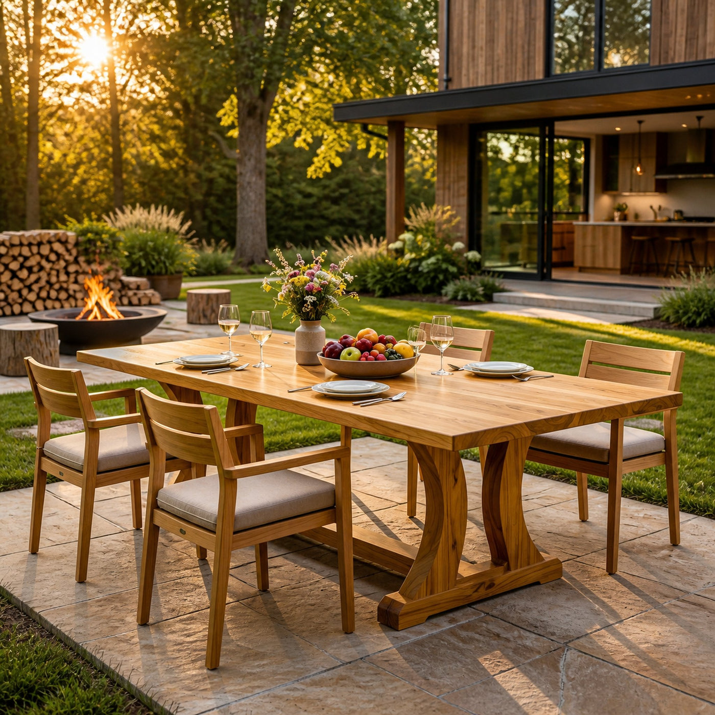 Modern Wooden Dining Table With Elegant Base For Kitchen - product view 5