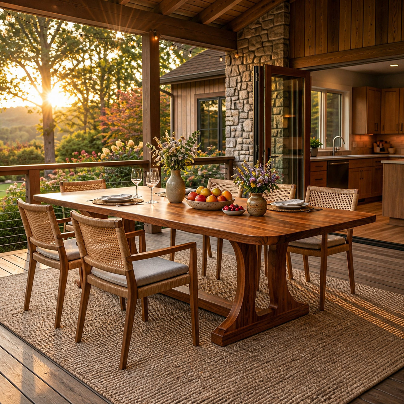 Modern Wooden Dining Table With Elegant Base For Kitchen - product view 6
