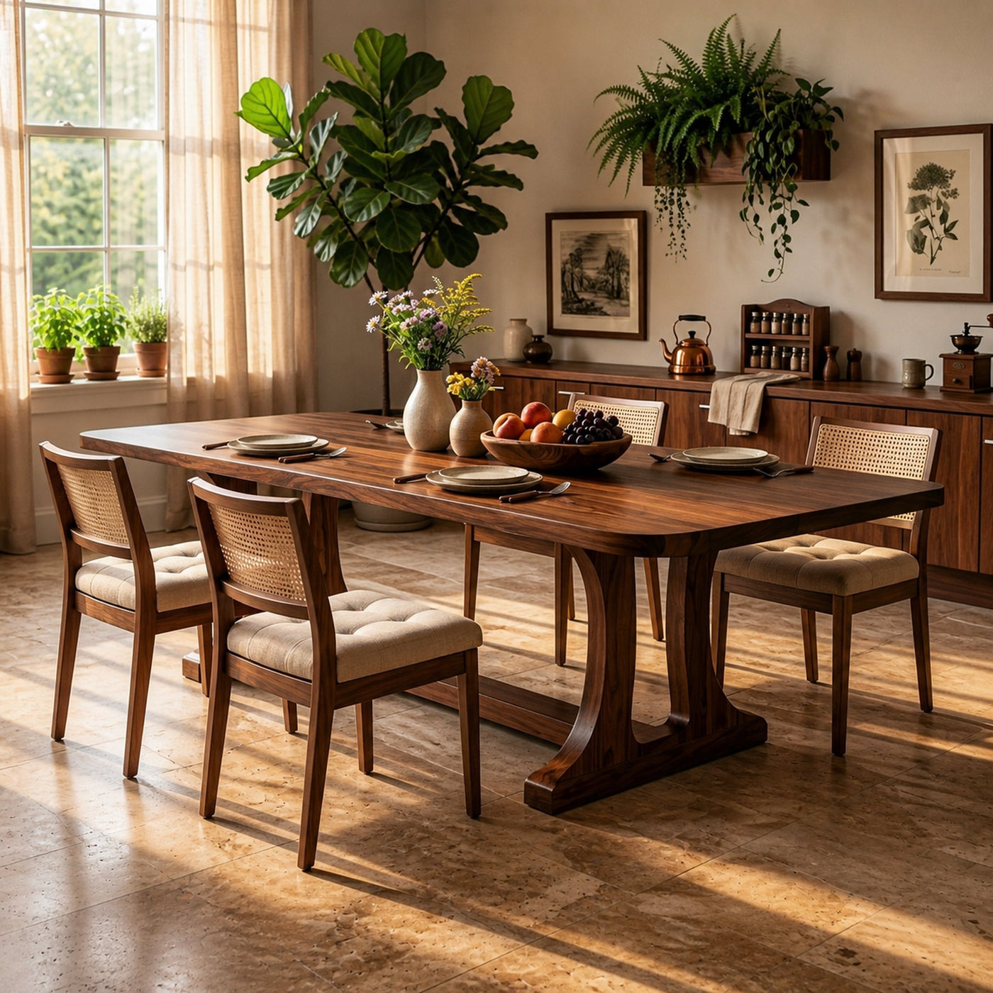 Modern Wooden Dining Table With Elegant Base For Kitchen - product view 7