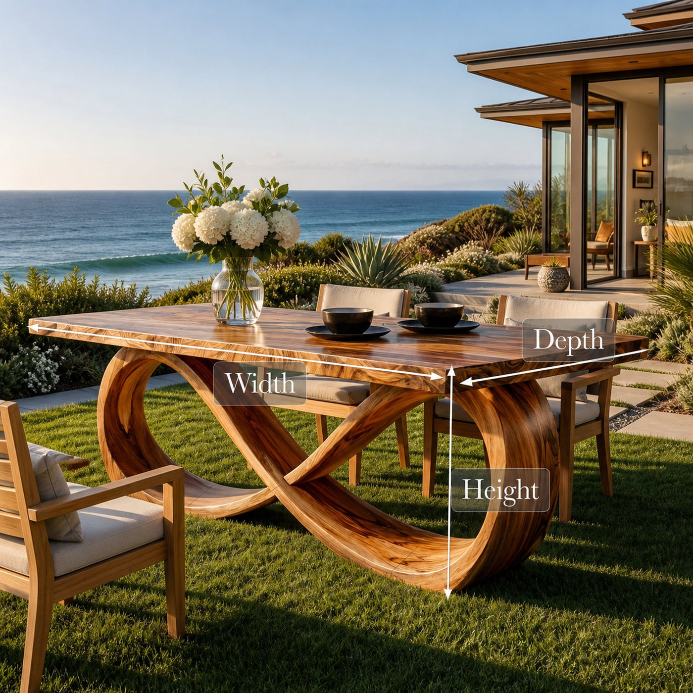 Modern Wooden Dining Table With Sculptural Base For Dining Room - product view 8