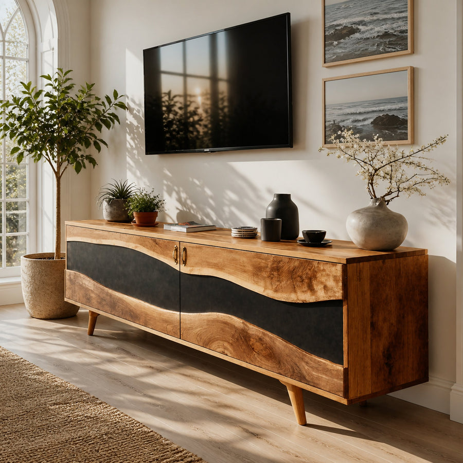 Modern Wooden Media Cabinet For Minimalist Home
