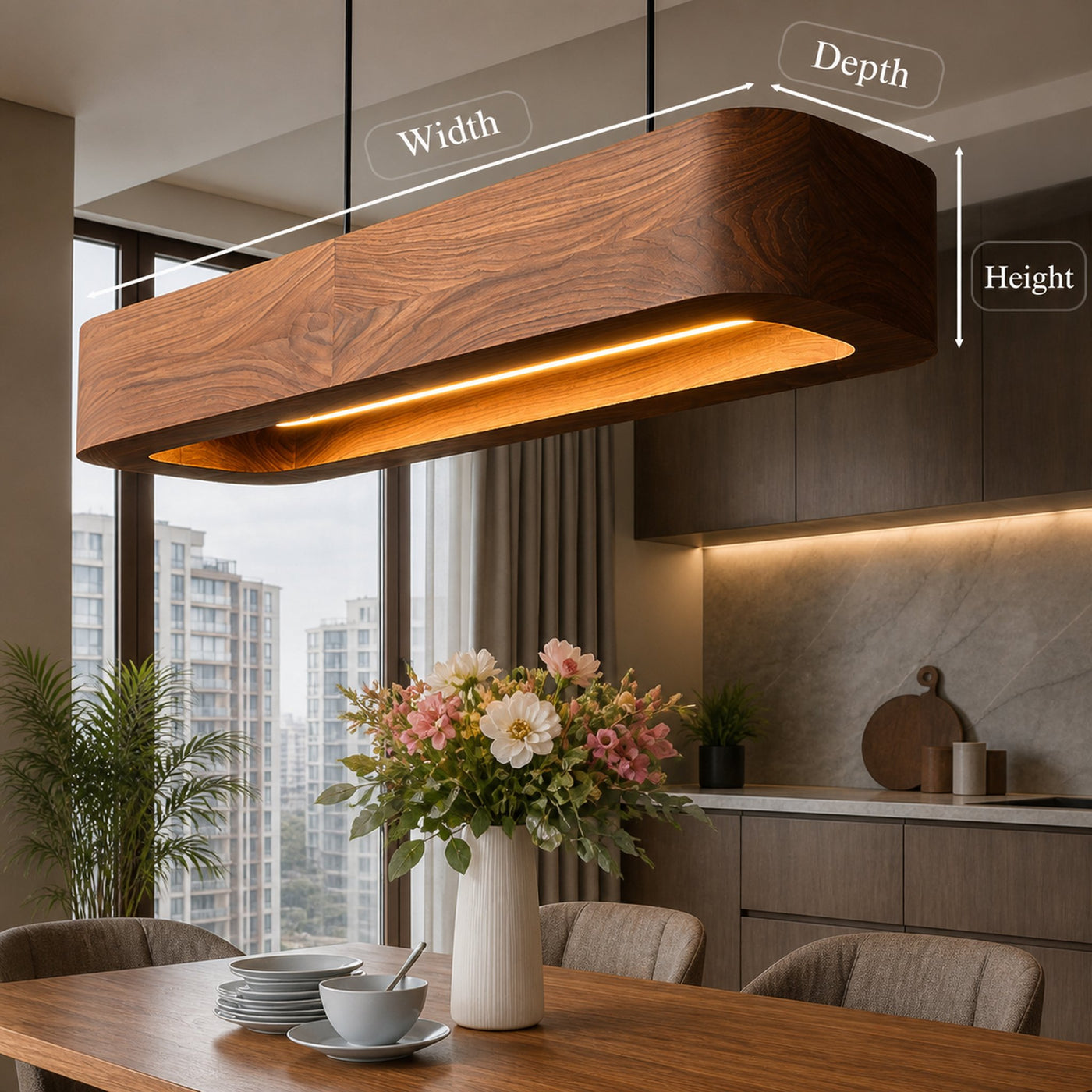 Modern Wooden Pendant Lamp For Kitchen - product view 7