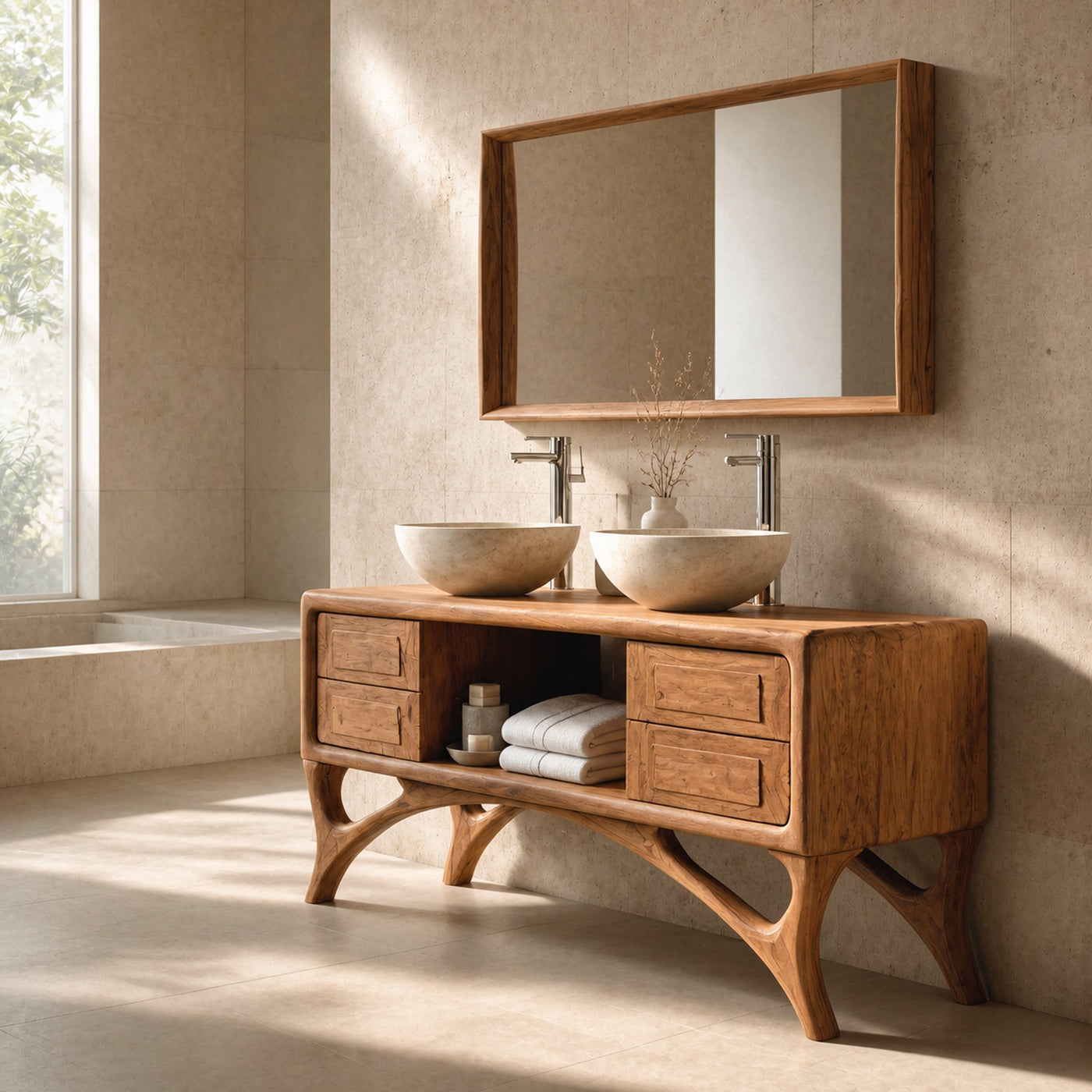 Organic Bathroom Vanity With Base Unique For Bathroom - product view 2