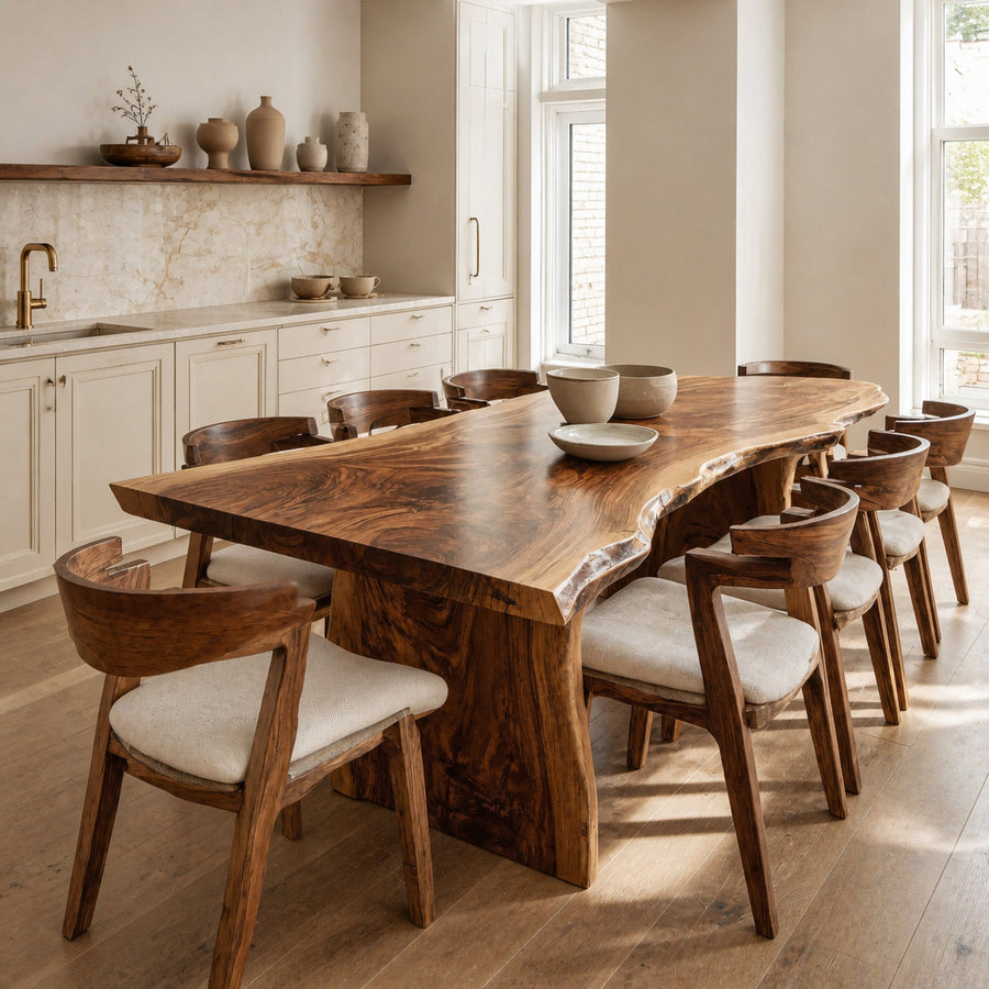 Organic Handcrafted Wooden Dining Table For Dining Room