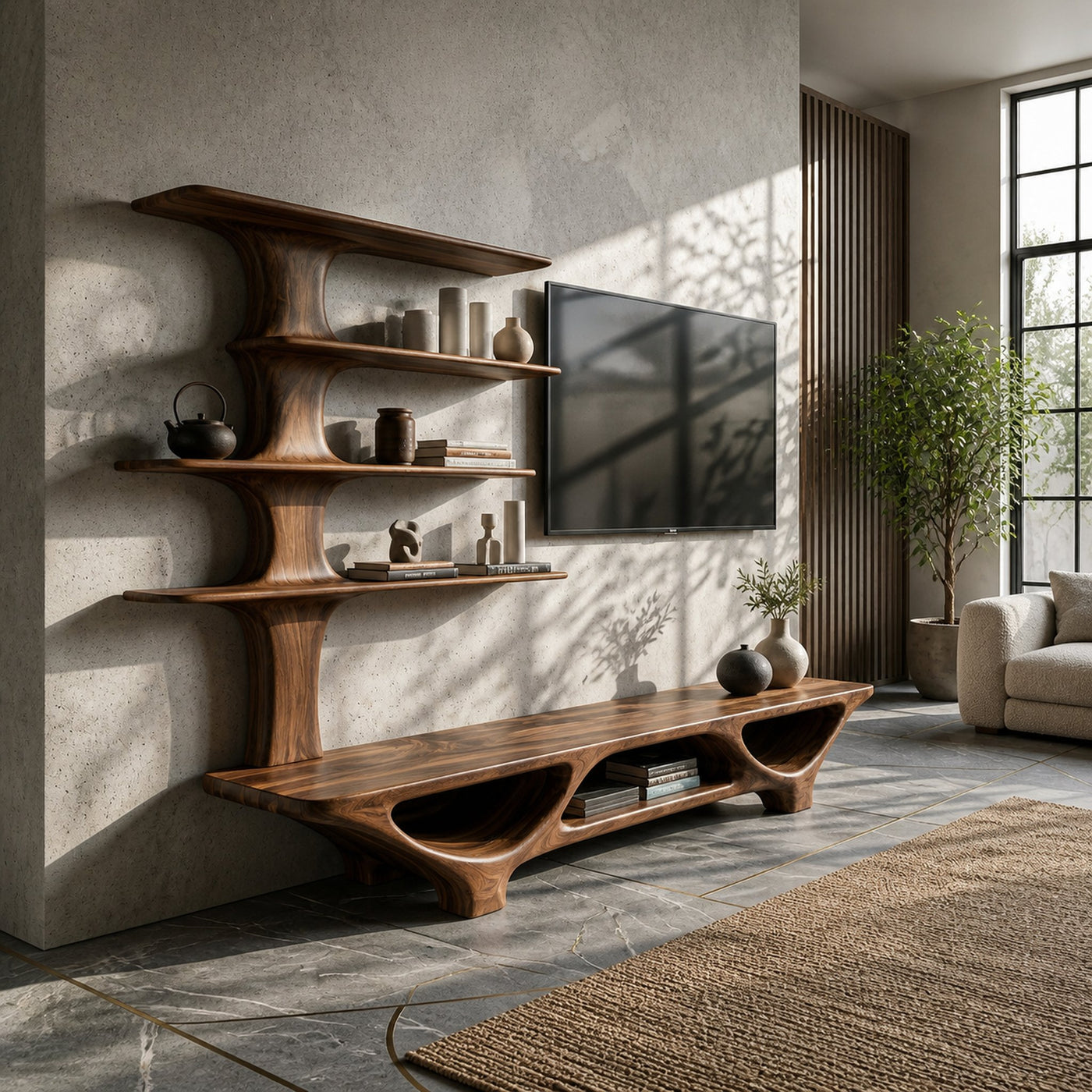 Organic Modern Tree Shape TV Stand For Living Room - product view 2