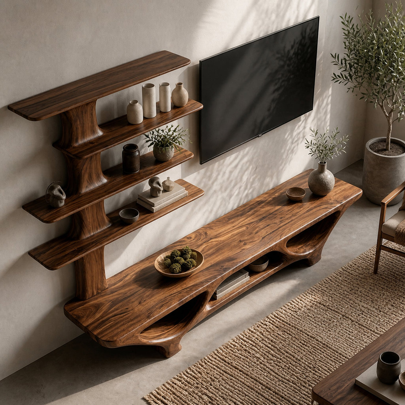 Organic Modern Tree Shape TV Stand For Living Room - product view 3