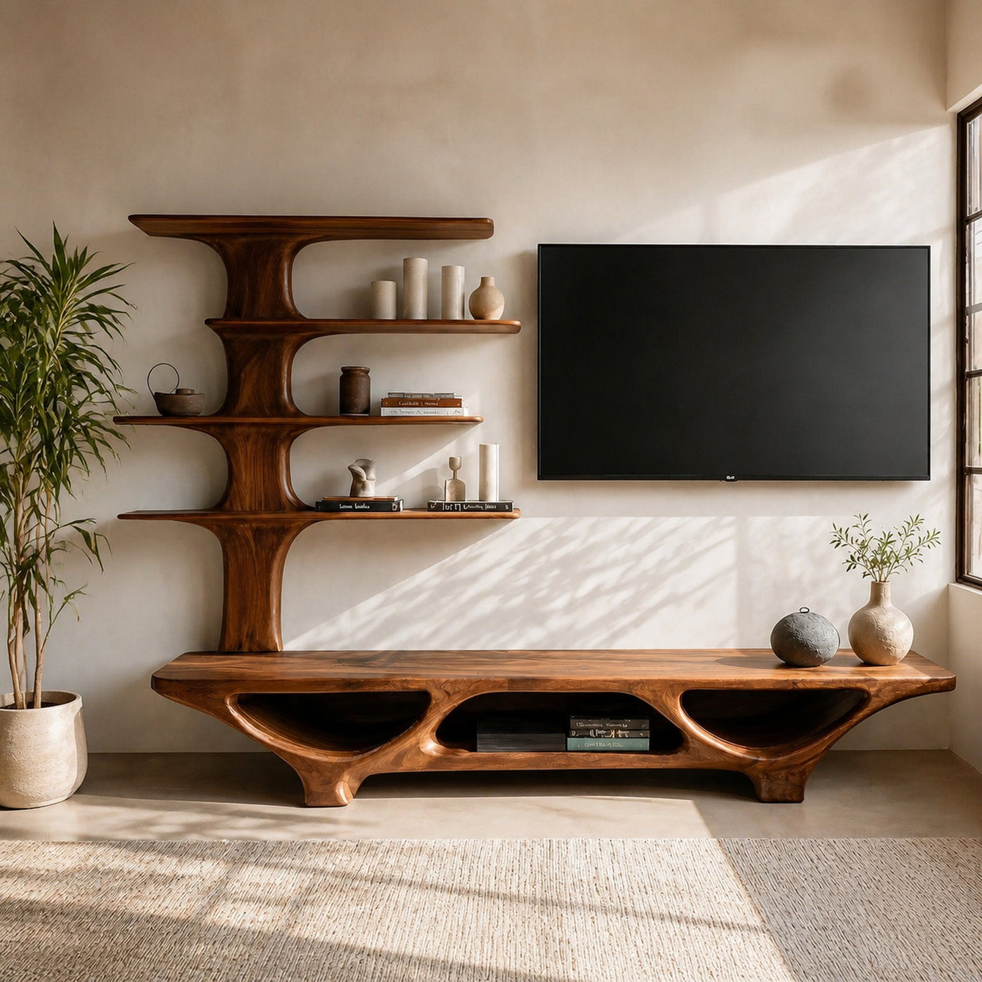 Organic Modern Tree Shape TV Stand For Living Room - product view 6