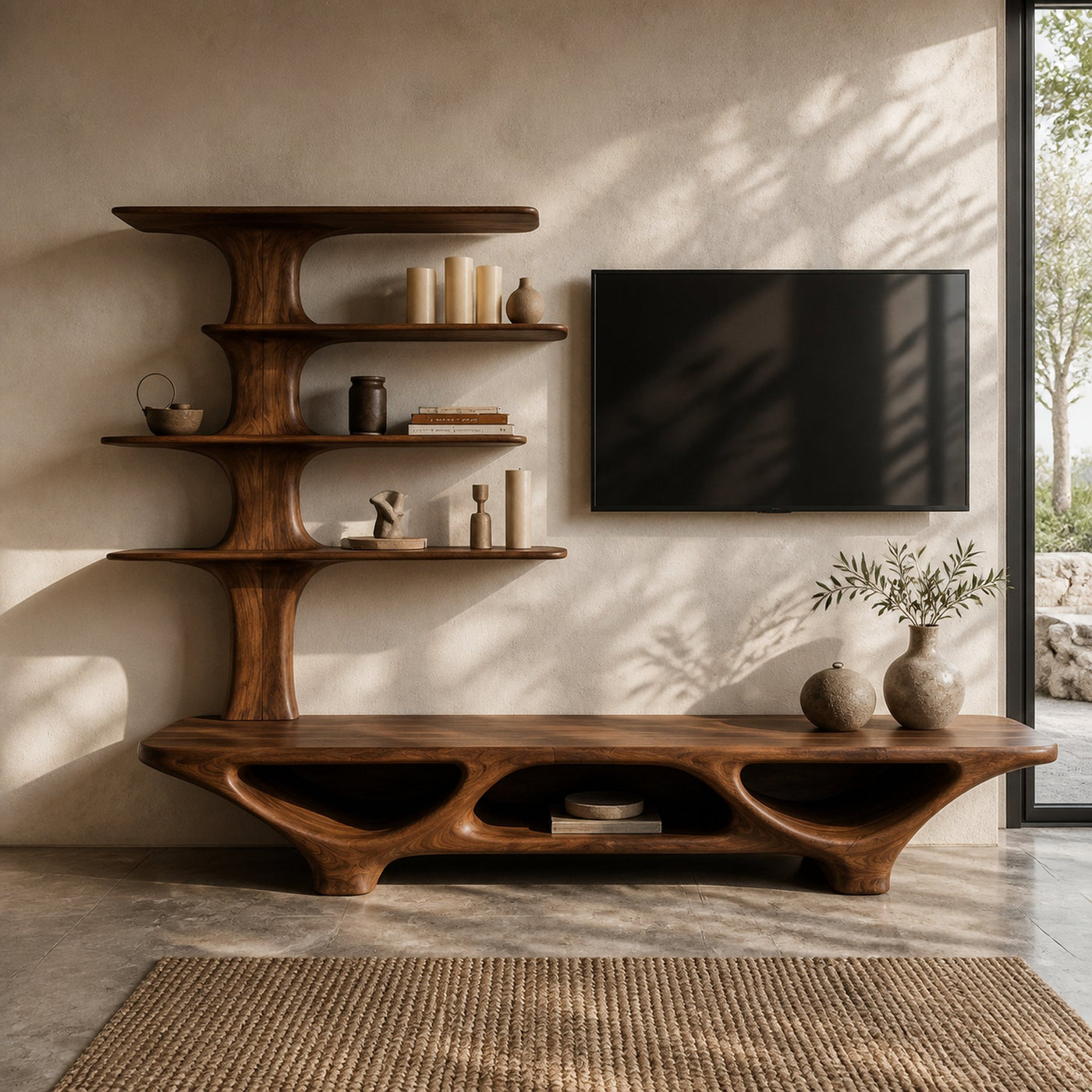 Organic Modern Tree Shape TV Stand For Living Room - product view 7