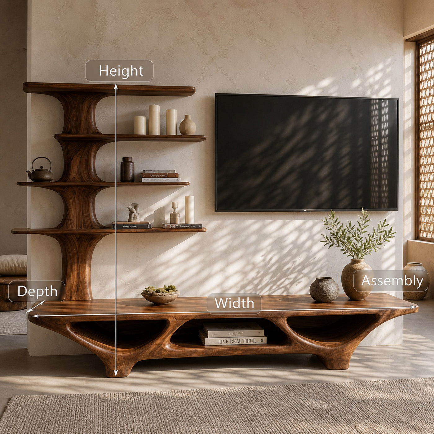 Organic Modern Tree Shape TV Stand For Living Room - product view 8