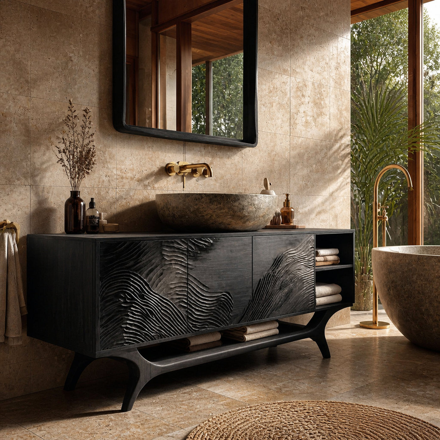 Organic Modern Wooden Bathroom Vanity For Bathroom - product view 2