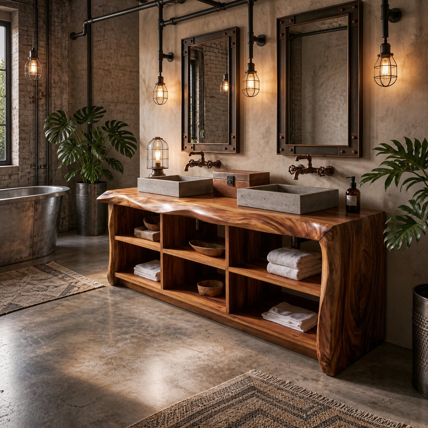 Organic Monkeypod Vanity Unit For Resort Suite - product view 6