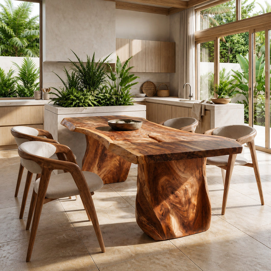 Organic Natural Wood Dining Table For Dining Room