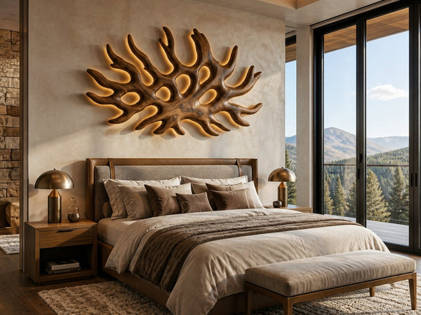 Organic Root Shape Wood Wall Light For Rustic Home Decor