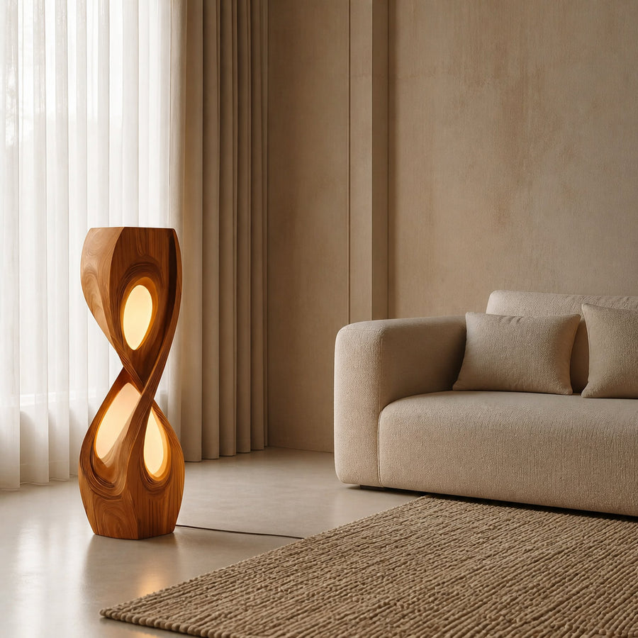 Organic Sculptural Twisted Floor Lamp For Bedroom