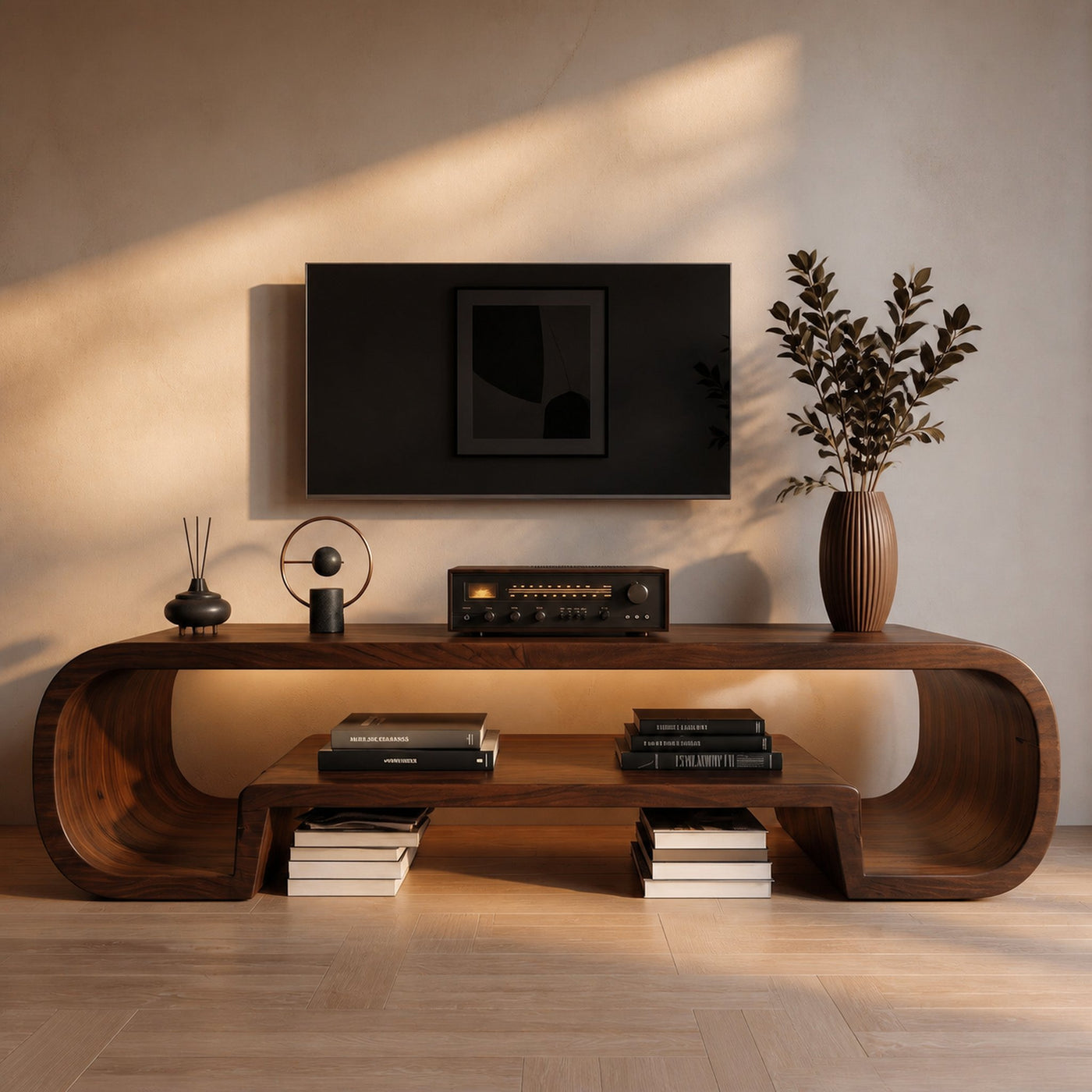 Organic Sculptural Wooden TV Cabinet For Living Room - product view 7