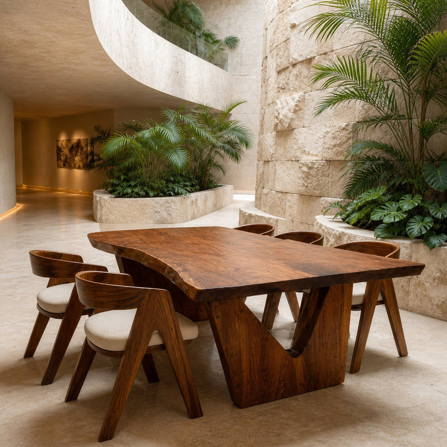 Organic Wabi Sabi Wooden Dining Table For Dining Room