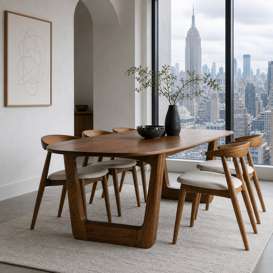 Quiet Luxury Dining Table With Soft Sculptural Edges For Dining Room