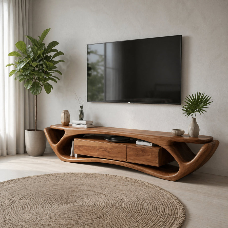 Quiet Luxury Modern Organic TV Console For Living Room