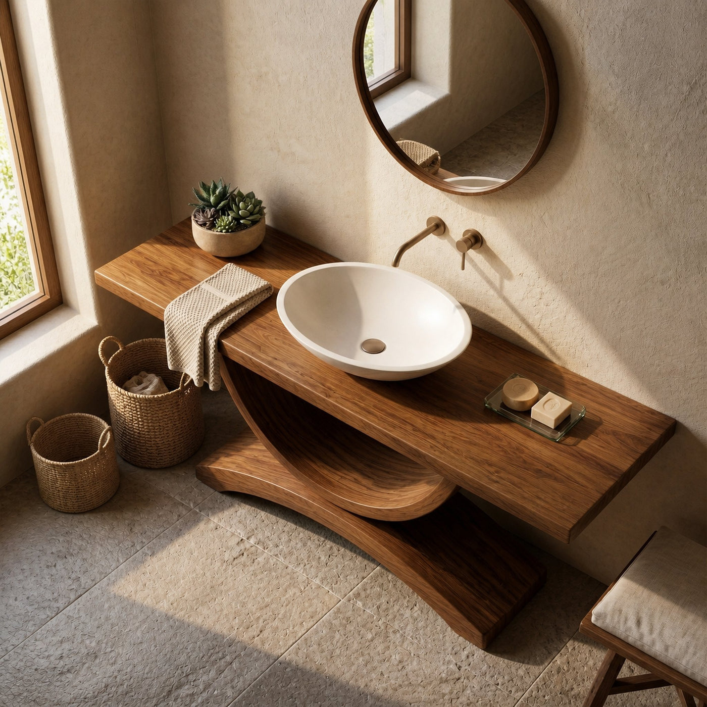 Rustic Bathroom Vanity For Bath Powder Room - product view 3