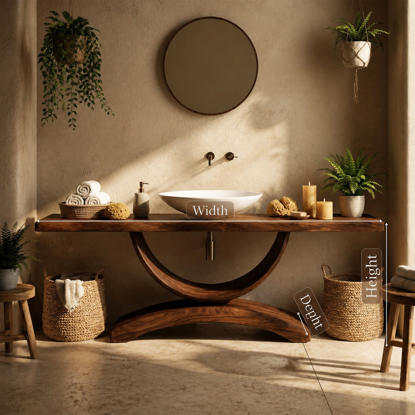Rustic Bathroom Vanity For Bath Powder Room - product view 8