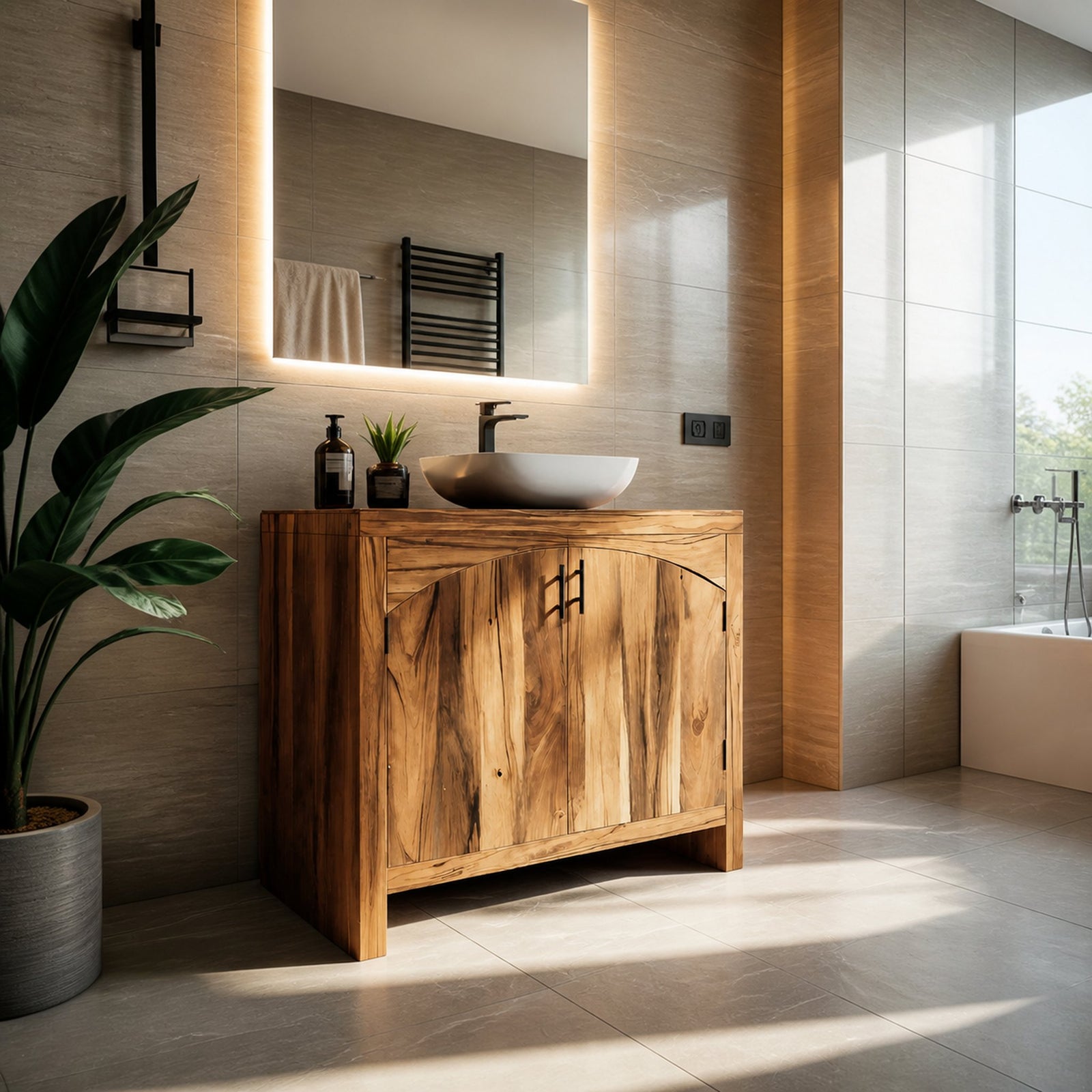 Nine-thirty, tub side