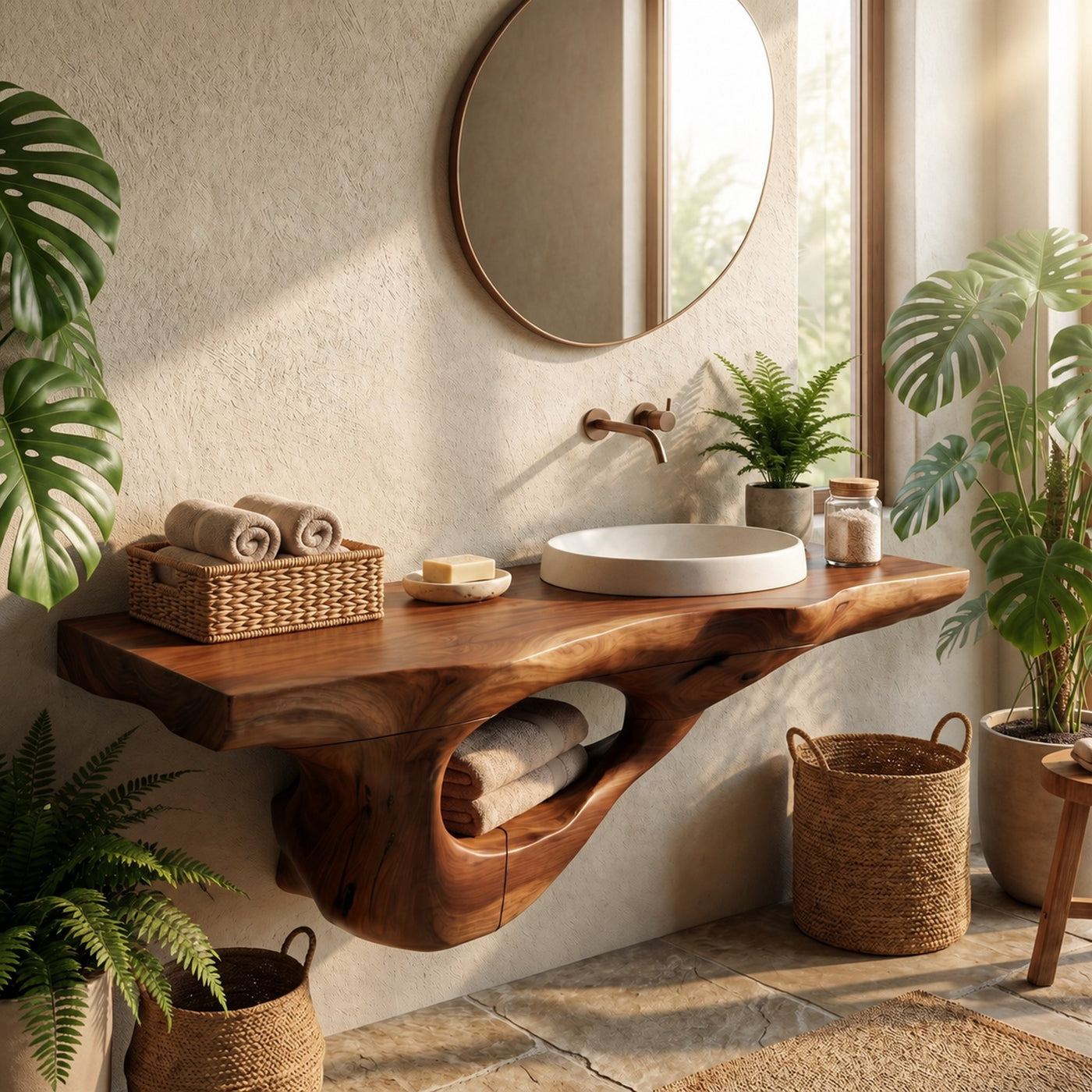 Rustic Bathroom Vanity For Powder Room