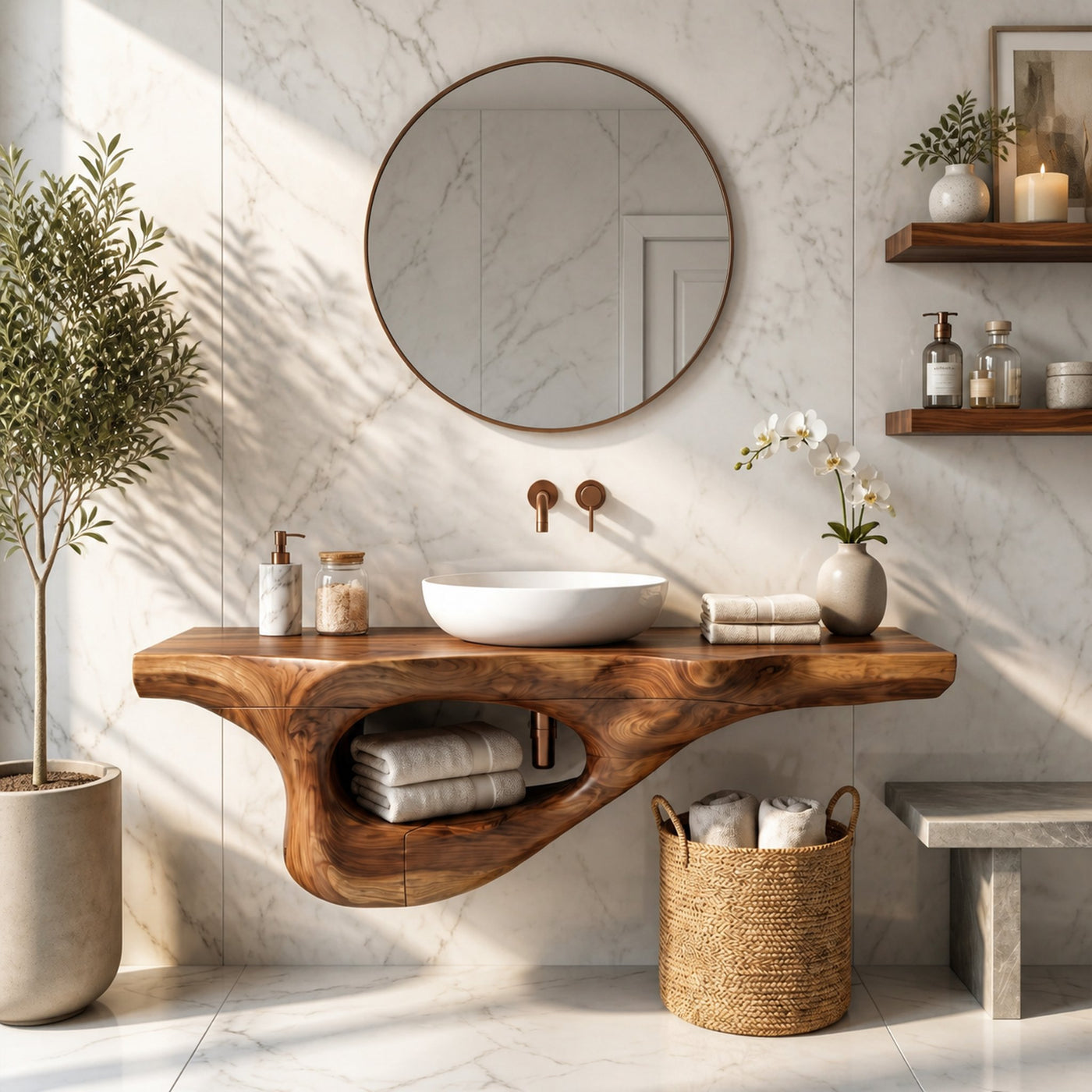 Rustic Bathroom Vanity For Powder Room - product view 2