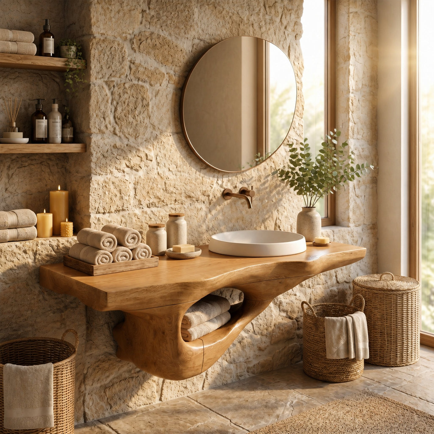 Rustic Bathroom Vanity For Powder Room - product view 4