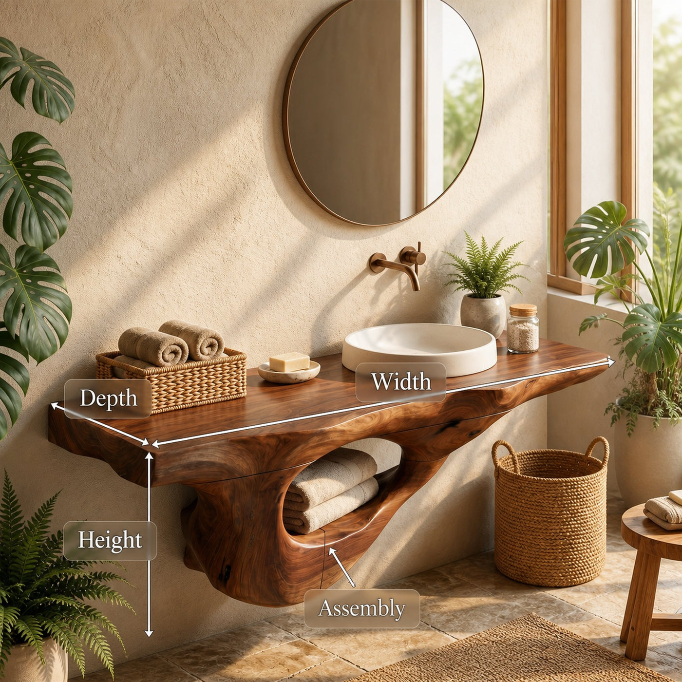 Rustic Bathroom Vanity For Powder Room - product view 8