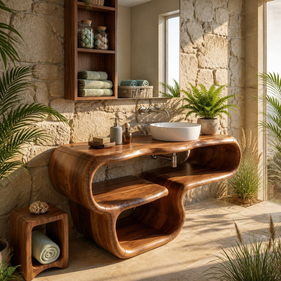 Rustic Floating Bathroom Vanity For Bath Room