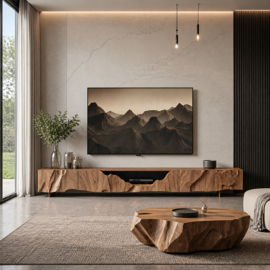 Rustic Handcrafted TV Cabinet For Home Decor