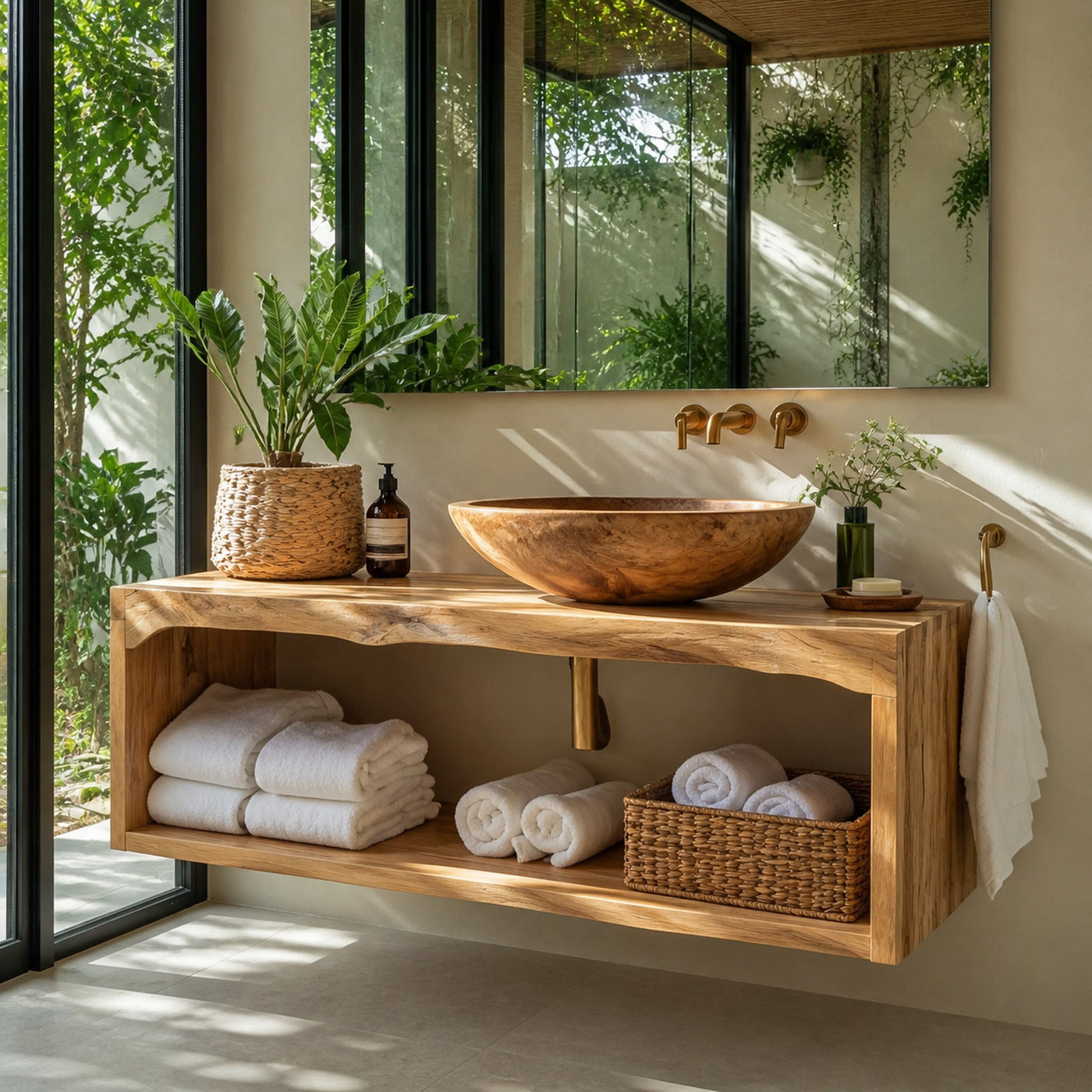 Rustic Live Edge Vanity For Bathroom Remodeling Decor