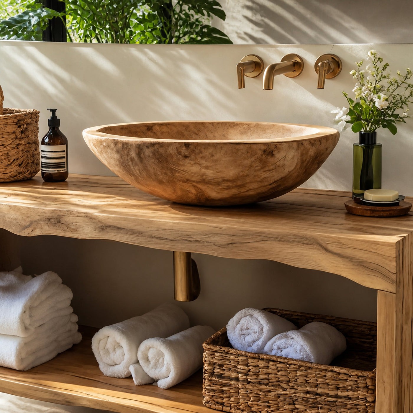 Rustic Live Edge Vanity For Bathroom Remodeling Decor - product view 4